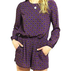 𝅺Urban Outfitters Lucca Couture Long Sleeve Open Back Romper Size Small